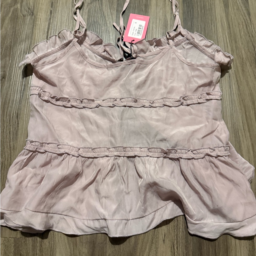 Edikted Light Pink Ruffle Blouse - Picture 2 of 3